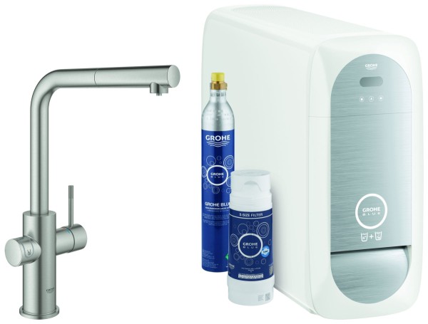 Grohe Blue Home Starter Kit 31539 auszb. Mousseur Bluetooth/WIFI L-Asl.supersteel, 31539DC0