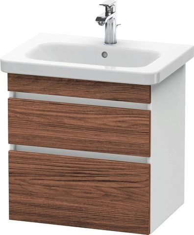 Duravit DuraStyle Waschtischunterbau wandhängend Nussbaum dunkel & Weiß Matt 580x448x610 mm - DS6480