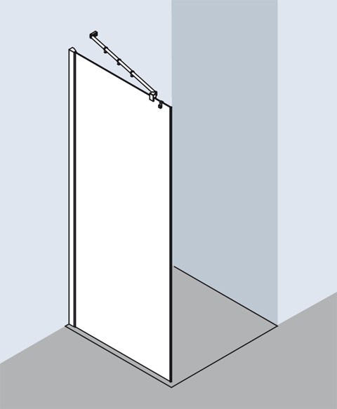 Kermi Walk-In Filia XP TWG 0750x1850, silber hochglanz, ESG klar, FXTWG07518VAK
