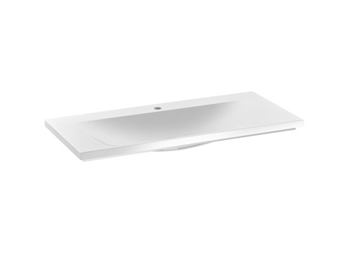 Keuco Mineralguss-Waschtisch Royal Reflex 34071 für 1 Loch Armatur, weiß, 34071311001