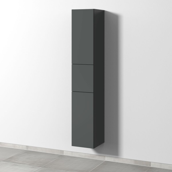 Sanipa 3way Hochschrank mit 2 Türen und 1 Auszug, Anthrazit-Matt