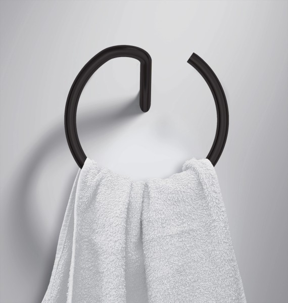 Neuesbad Serie 600 Handtuch-Ring , Oberfläche: schwarz matt