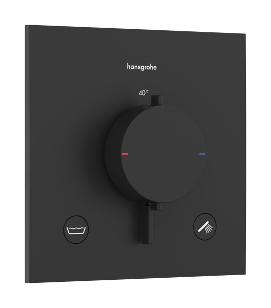 Hansgrohe Thermostat Unterputz Ecostat Comfort E Fertigset 2 Verb.m.Sicherungskombi. mattschwarz, 3