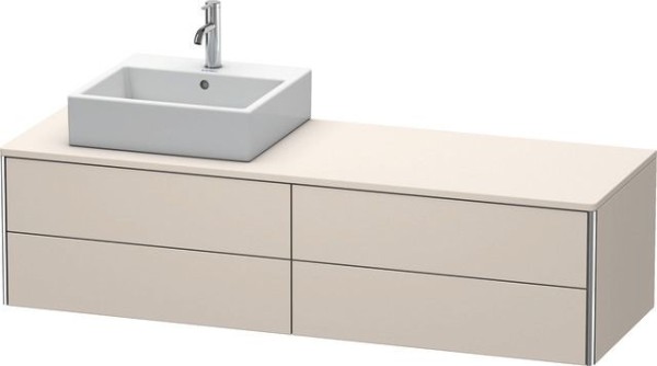 Duravit XSquare Konsolenwaschtischunterbau wandhängend Taupe Supermatt 1600x548x400 mm - XS4914L8383