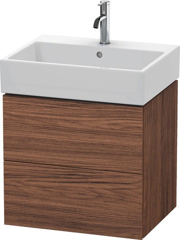Duravit L-Cube Waschtischunterbau wandhängend Nussbaum dunkel Matt 584x459x544 mm - LC627502121