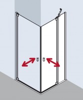 Vorschau: Kermi Eck-Halbteil rechts Vorschau: Kermi Eck-Halbteil rechts Raya EPR 1230x2000, silber mattglanz, ESG klar, RAEPR123201AK