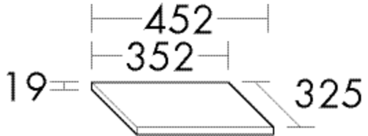 Burgbad Ablageplatte Sys30 PG2 Echo 19x452x325 Marone Dekor Trüffel, APDH045F1717