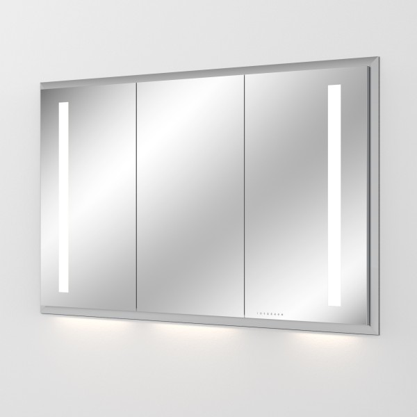 Sanipa Reflection Aluminium-Wandeinbau-Spiegelschrank WILMA 125 mit LED-Beleuchtung, AU4056L