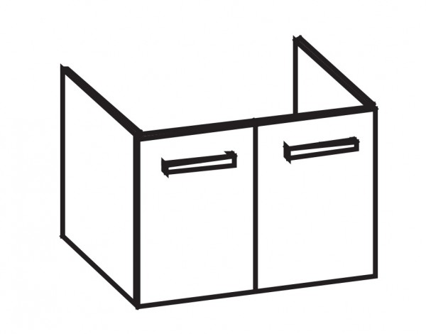 Artiqua 413 Waschtischunterschrank für Icon 124075, 124078 Anthrazit Glanz, 413-WU2T-K02-7065-51