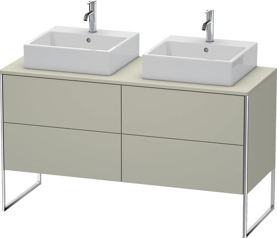 Duravit XSquare Konsolenwaschtischunterbau bodenstehend Taupe Seidenmatt 1400x548x778 mm - XS4926B60