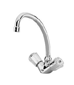Kaja Classic Spültisch-Einlocharmatur mit, Kettenhalter, GU Auslauf 200mm chrom, 31601-3-C