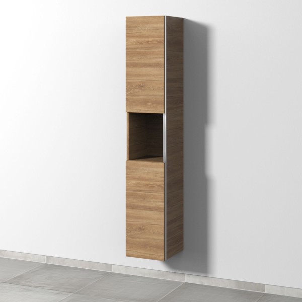 Sanipa 3way Hochschrank mit 2 Türen und 1 offenem Fach, Eiche-Kansas