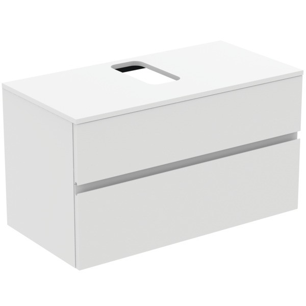 Ideal Standard Waschtischunterschrank Finesse Ausschnitt r/l 1002x505x558mm 2 Auszüge Weiss matt, E3