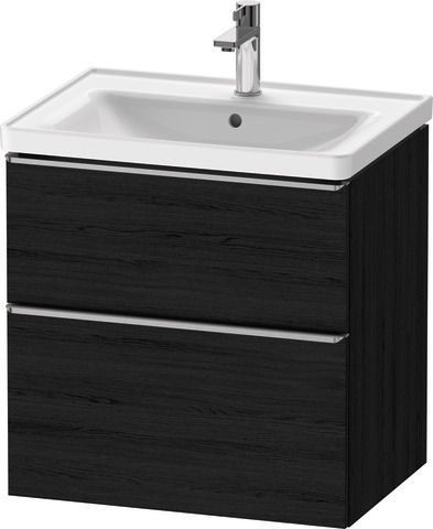 Duravit D-Neo Waschtischunterbau wandhängend Eiche Schwarz Matt 634x452x625 mm - DE4354070160000