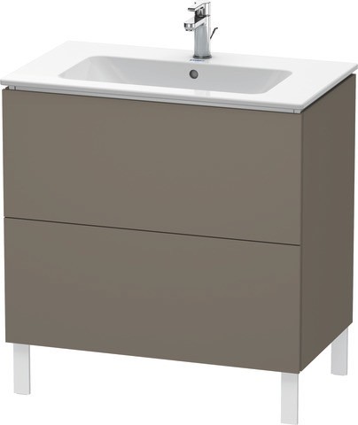 Duravit L-Cube Waschtischunterbau bodenstehend Flanell Grau Seidenmatt 820x481x704 mm - LC662609090