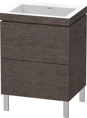 Duravit L-Cube c-bonded Set bodenstehend Eiche dunkel gebürstet Matt 600x480x698 mm - LC6936N7272
