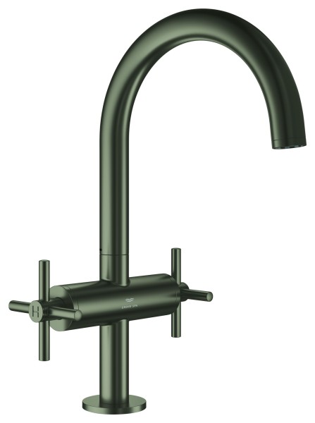 GROHE Waschtischarmatur Atrio 21144 DN15 L-Size Kreuz-Griff satin graphite, 21144MG0