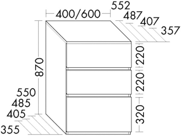 Burgbad Unterschrank Lin20 Acryl/Lack Matt 870x600x552 Sand Matt, USJI060F5376