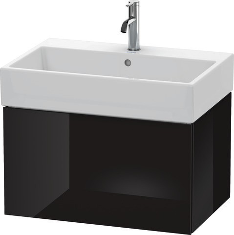 Duravit L-Cube Waschtischunterbau wandhängend Schwarz Hochglanz 684x459x394 mm - LC617604040