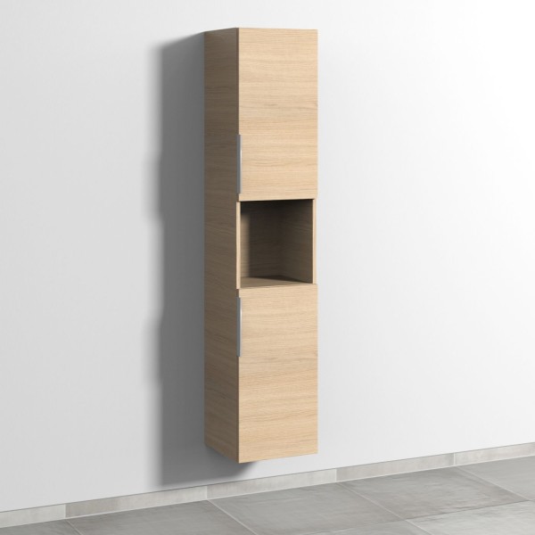 Sanipa 3way Hochschrank mit 2 Türen und 1 offenem Fach, Eiche-Nordic