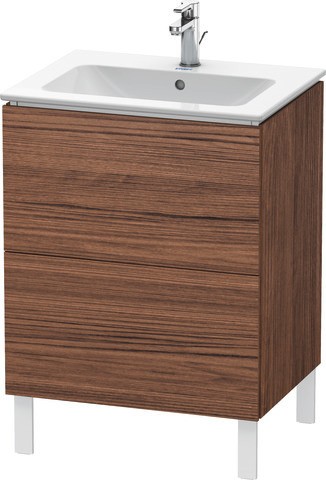 Duravit L-Cube Waschtischunterbau bodenstehend Nussbaum dunkel Matt 620x481x704 mm - LC662502121