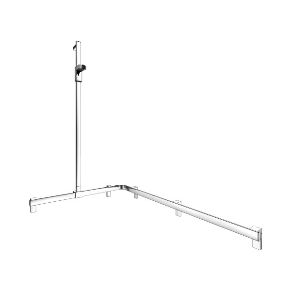 KEUCO AXESS Eck-Duschhandlauf 90° mit Brausestange, Metall, B: 115 H: 130,1 T: 85 cm, 35015010202