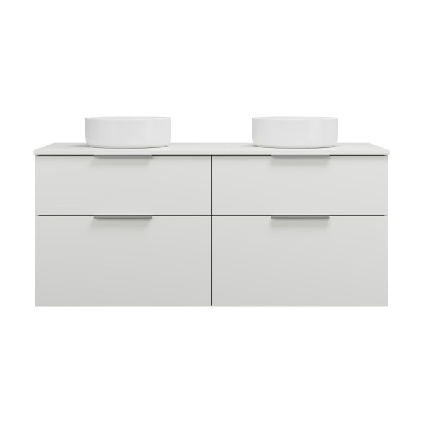 Burgbad Keramik Waschtisch-Set Eqio Weiß Hochglanz/Alpinweiss, SGUO140F2009C0001