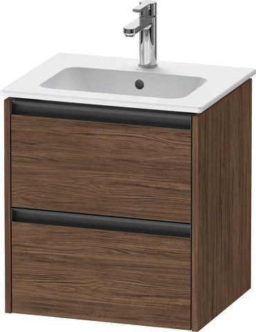 Duravit Ketho.2 Waschtischunterbau wandhängend Nussbaum dunkel Matt 510x420x549 mm - K25261021210000