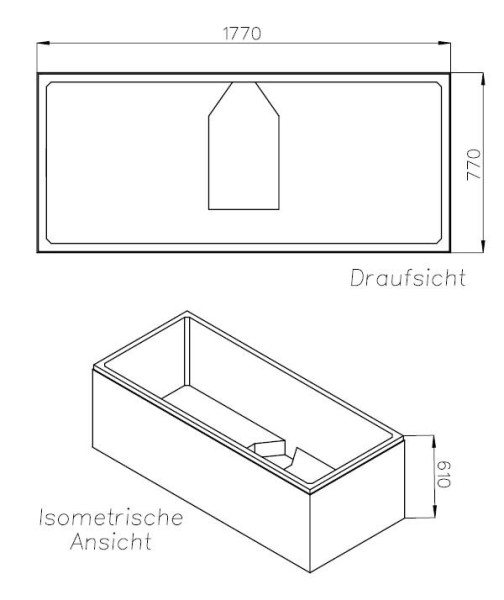 Neuesbad Wannenträger für Villeroy & Boch Subway 3.0 180x80cm