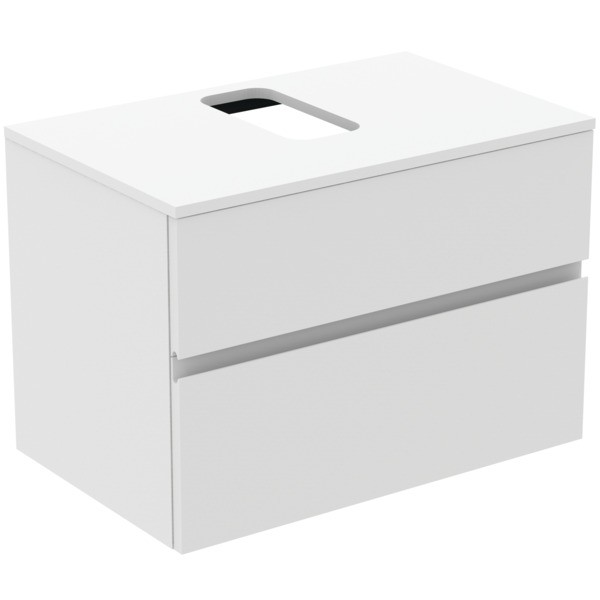 Ideal Standard Waschtischunterschrank Finesse Ausschnitt r/l 802x505x558mm 2 Auszüge Weiss matt, E34