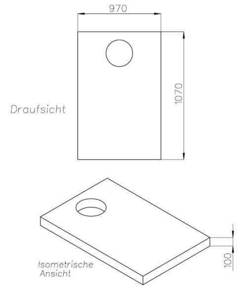 Neuesbad Wannenträger für Hoesch Muna 110x100x3