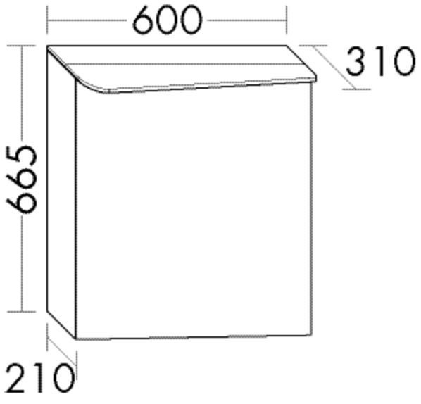 Burgbad Spiegelschrank Badu 665x600x310 Basaltgrau Matt, SFUA060RF3690