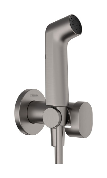 Hansgrohe Handbrause Bidette S f.Warmwasser m. Schlauch 1250mm und Porter brushed black chrome , 2