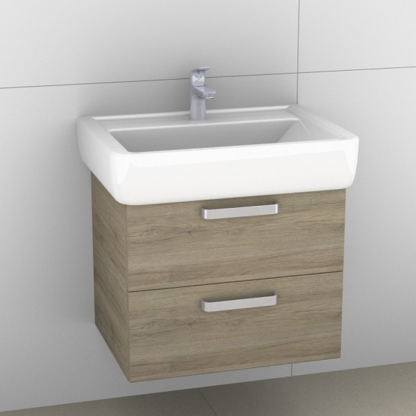 Artiqua 413 Waschtischunterschrank für Renova Plan 222266, 222267 Sanremo Eiche quer NB, 413-WU2L-K6