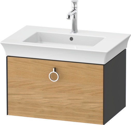 Duravit White Tulip Waschtischunterbau wandhängend Natur Eiche & Graphit Matt & Hochglanz 684x458x41
