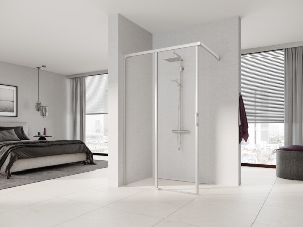 Kermi Gleittür LIGA J2L 1200x1850 BV: 1175-1200, silber mattglanz ESG klar mit KermiClean