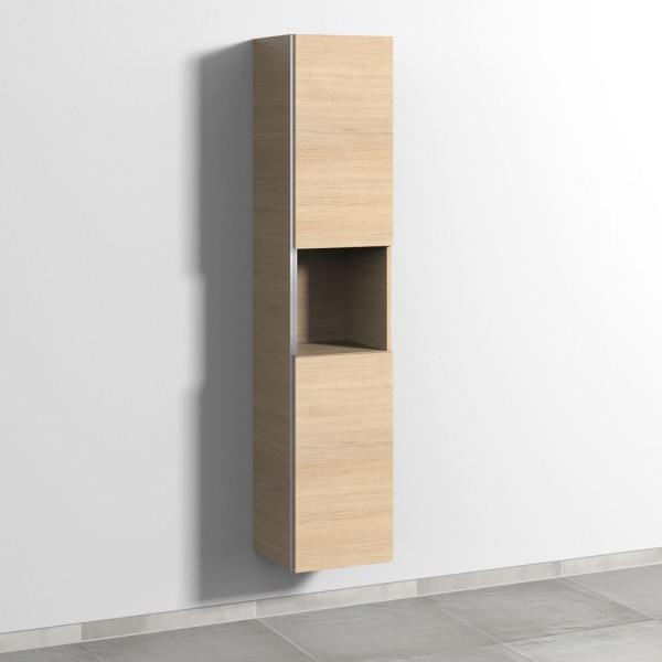Sanipa 3way Hochschrank mit 2 Türen und 1 offenem Fach, Eiche-Nordic