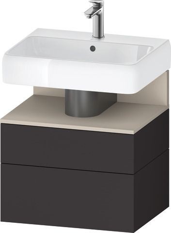 Duravit Qatego Waschtischunterbau wandhängend Graphit Supermatt 590x470x590 mm - QA4393083800000