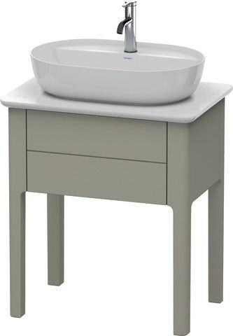 Duravit Luv Konsolenwaschtischunterbau bodenstehend Stein Grau Seidenmatt 638x450x743 mm - LU9560092