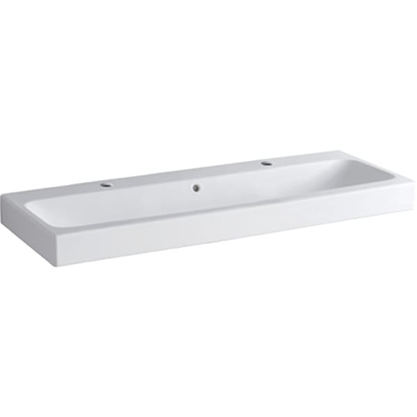 Geberit Waschtisch iCon, mit zwei Hahnlöchern, B: 1200, T: 485 mm, 124020600, weiss mit Ke