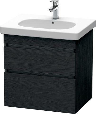 Duravit DuraStyle Waschtischunterbau wandhängend Eiche Schwarz Matt 600x453x610 mm - DS648301616