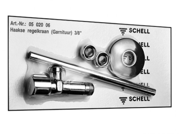 Schell Eckventil-Set COMFORT 3/8"chrom m.Kupferrohr m.2 Verschr.m.ASAG KIWA