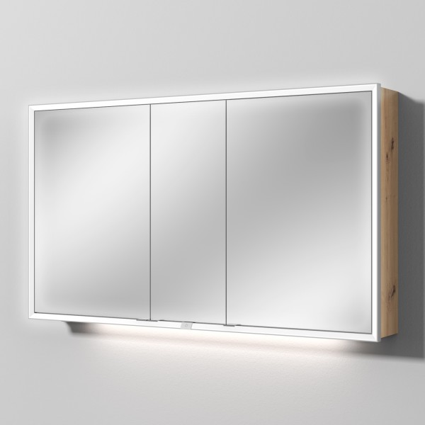Sanipa Reflection Spiegelschrank MILO 130 mit LED-Beleuchtung, Eiche Natural-Touch, AU03785