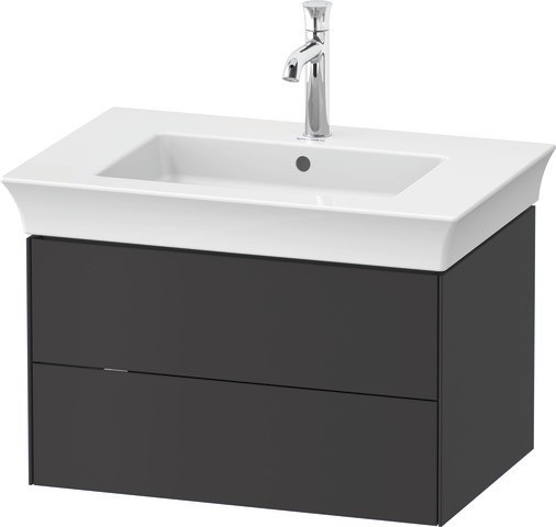Duravit White Tulip Waschtischunterbau wandhängend Graphit Seidenmatt 684x458x410 mm - WT434105858