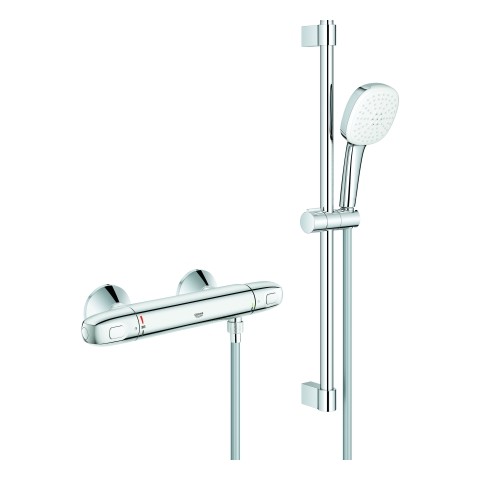 GROHE Thermostat-Wannenbatterie Grohtherm 1000 34820_5 mit Brausegarnitur 600mm chrom, 34820005