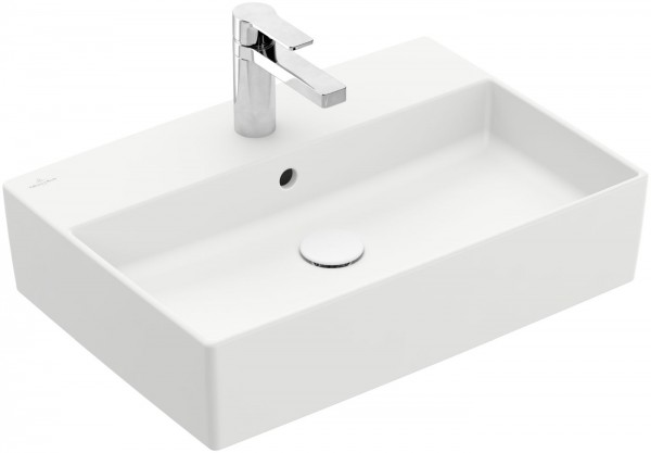 Villeroy & Boch Aufsatzwaschtisch Memento 2.0 4A07 600x420mm, 1 Hahnloch, mit Überlauf Stone White C