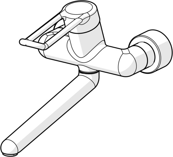 Hansa Waschtisch Wandbatterie Hansamedipro 0257 Objektbügelhebel, verchromt