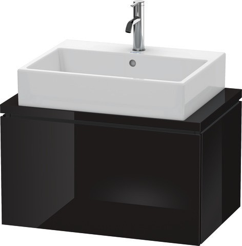 Duravit L-Cube Konsolenwaschtischunterbau wandhängend Schwarz Hochglanz 720x477x400 mm - LC580104040