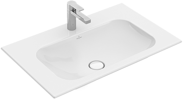 Villeroy & Boch Schrankwaschtisch Finion 416481 800x500mm,, 1 Hahnloch ohne Überlauf Pure Black cpl
