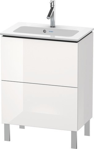 Duravit L-Cube Waschtischunterbau bodenstehend Weiß Hochglanz 620x391x704 mm - LC667302222